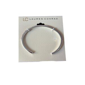 Lauren Conrad Silver with Red Stone Crystals Thin Fashion Bangle